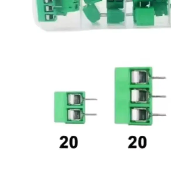 50PCS Green/Blue Position Terminal Blocks Kit 2P/3P/4P Screw PCB Terminal Block Connector Pitch Straight Pin for Electronics