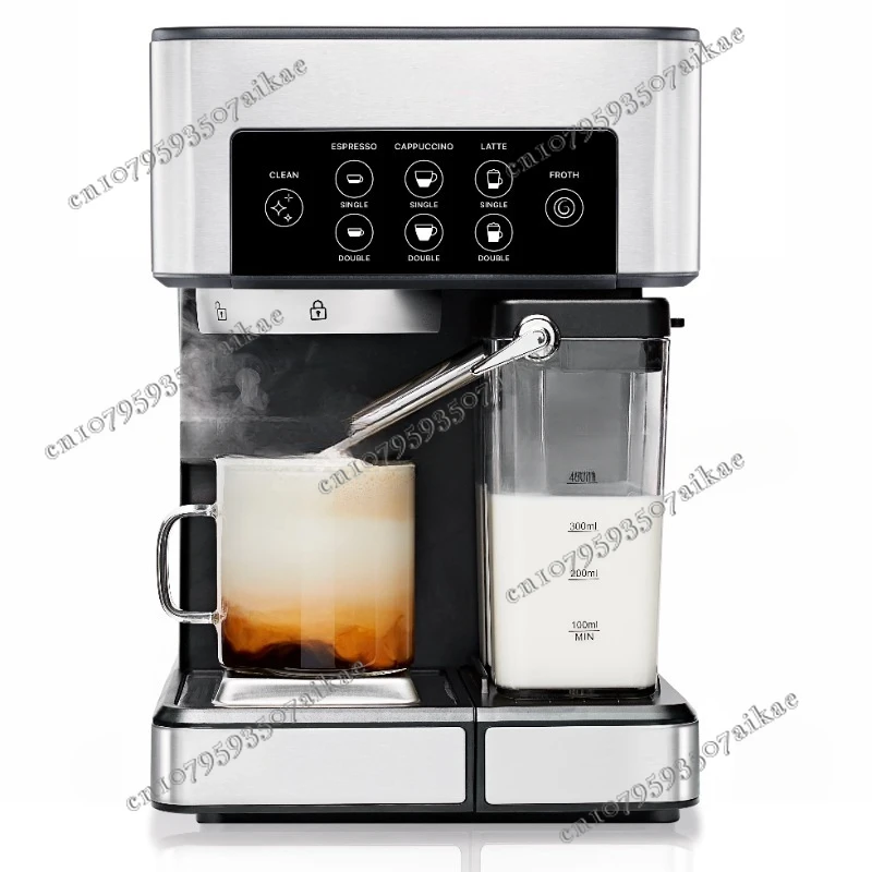 

6-in-1 Espresso Machine with Milk Frother 15 Bar Pump 1.8 Liter Water Tank