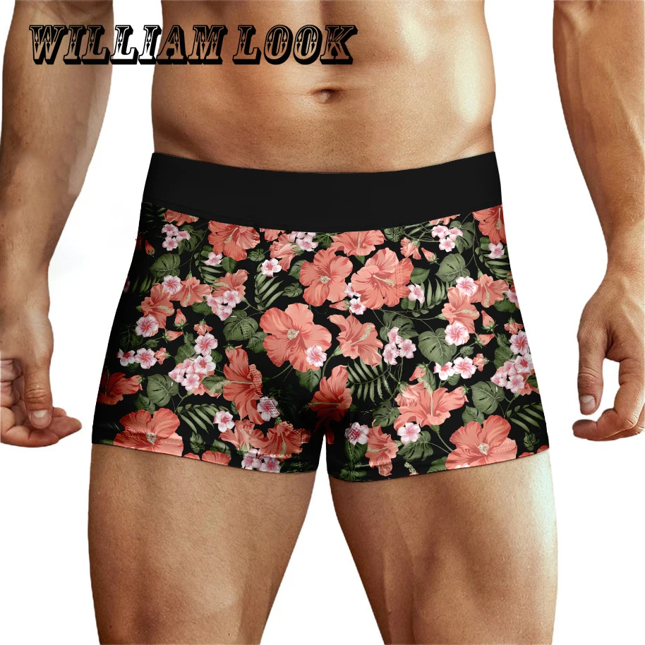 

Hawaiian Printed Men's Swimming Trunks, Comfortable Breathable Boxing Shorts For Gift Men's Boxer Briefs Underpants Women