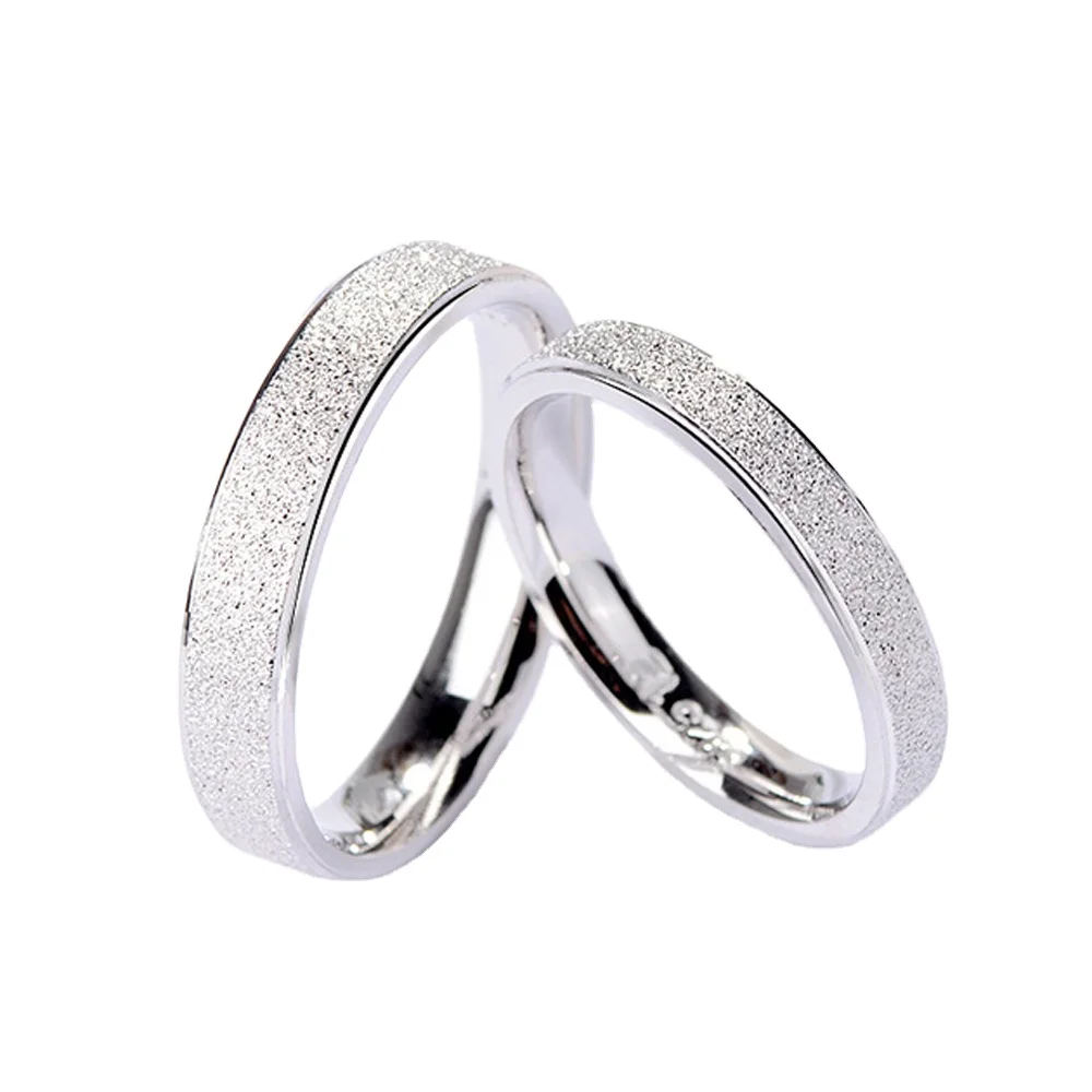 

Classic Couple Ring Set Wedding Band Dull Polish 925 Sterling Silver Lover Eternity Ring