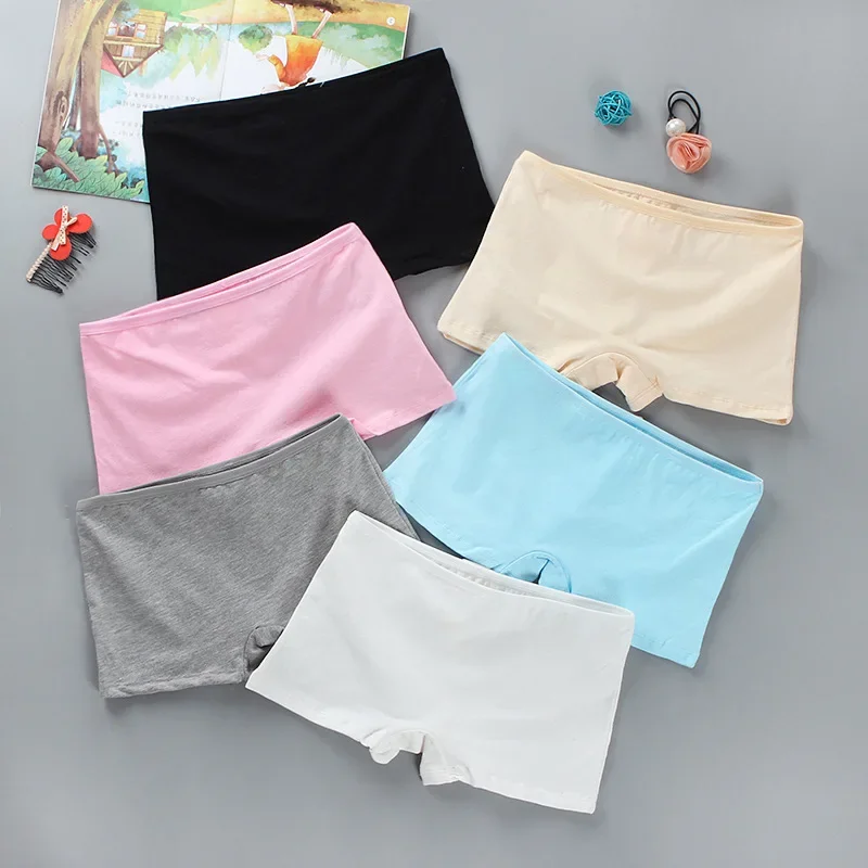 

10Pc/Lot Girl Safety Panties Pants Solid Underwear Soft Elastic Cotton Girls Underpants Boxer