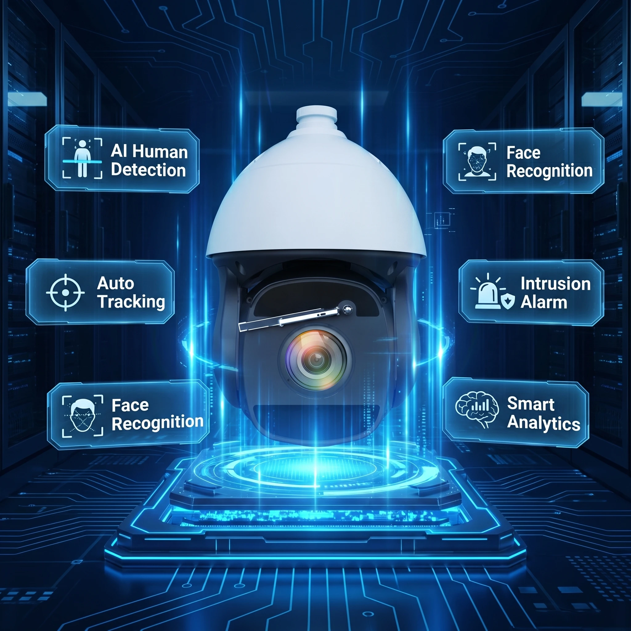 Factory Wholesale Custom Firmware 4K 8MP AI Intelligent Network Camera 55X Optical Zoom PTZ Camera For Forest Fire Detection