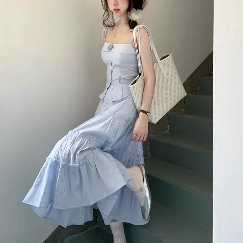 Lace Dresses for Women, New Spring and Summer 2025 Spliced Suit, Camisole Dress