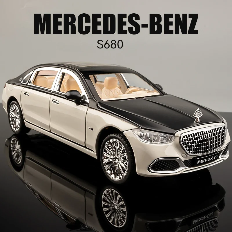 Maybach S680 Alloy Car Model Kids Boys Toys Simulation 1:24 Vehicles With Sound And Light Collective Miniature Voiture