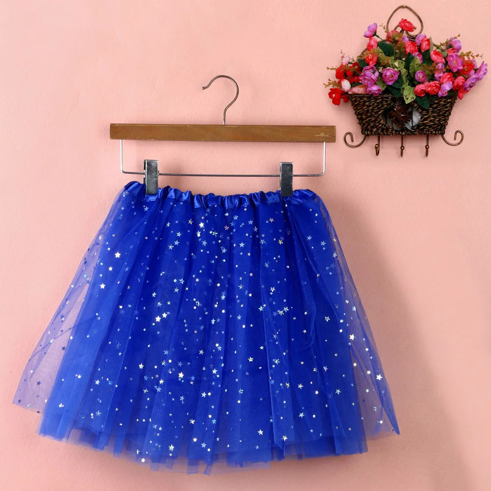 Women Tulle Star Skirt Short Tutu Mini Skirt Adult Fancy Ballet Dancewear Party Costume Ball Gown Mini Skirt