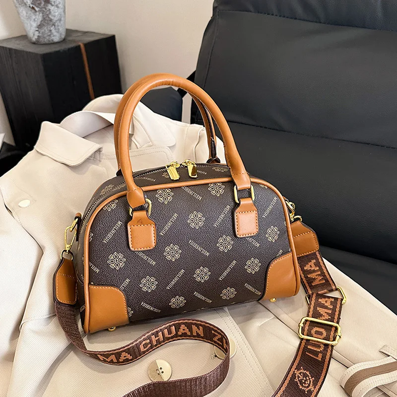 

2025 Vintage Print Mom Bag for Women Minimalist Shoulder Crossbody Purse Fashionable Handbag