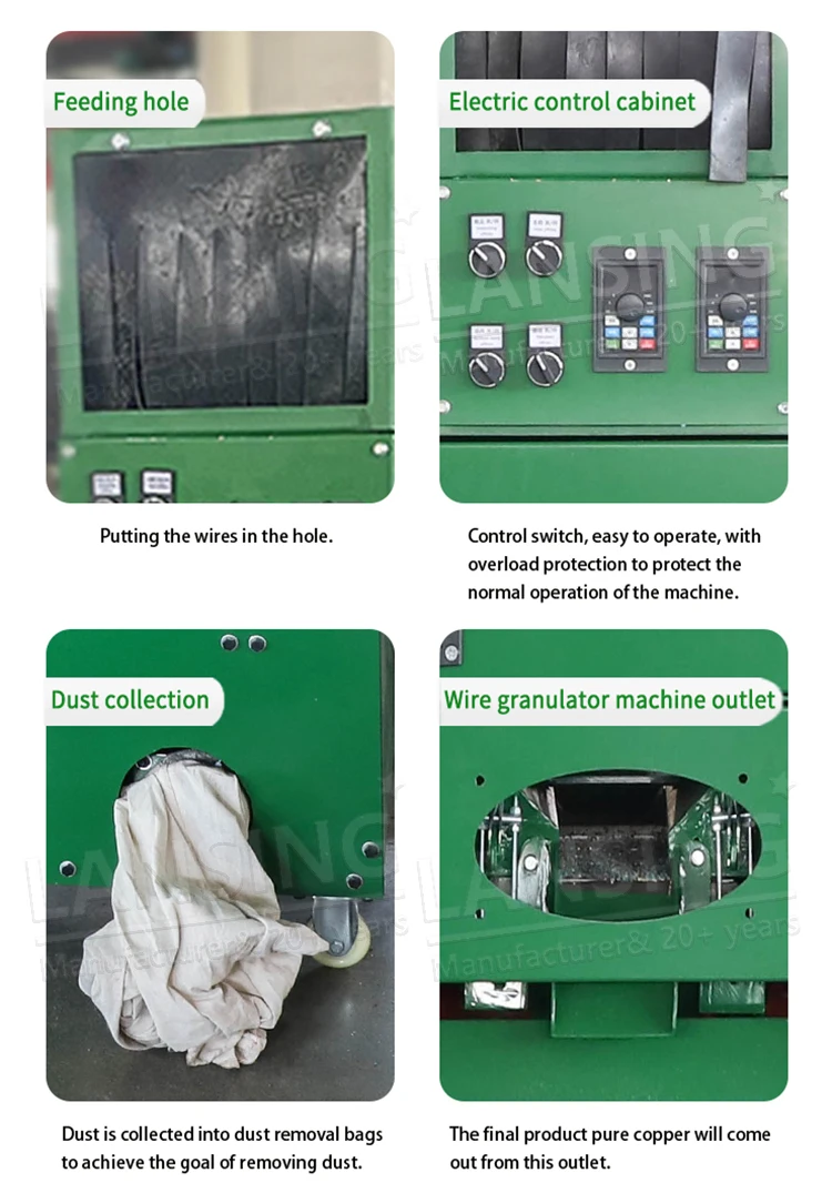 Home Use 30-40kg/h Small Copper Cable Granulator Machine Cheap Price Mini Waste Cable Separator Crusher Recycling