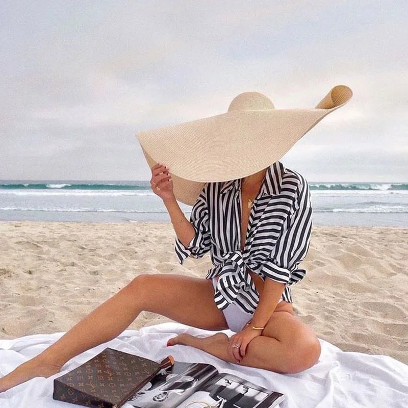 Multicolor Summer UV Protection Sunscreen Foldable Large Straw Hat Wide Brim Beach Hat New Floppy Breathable Photography Sun Hat