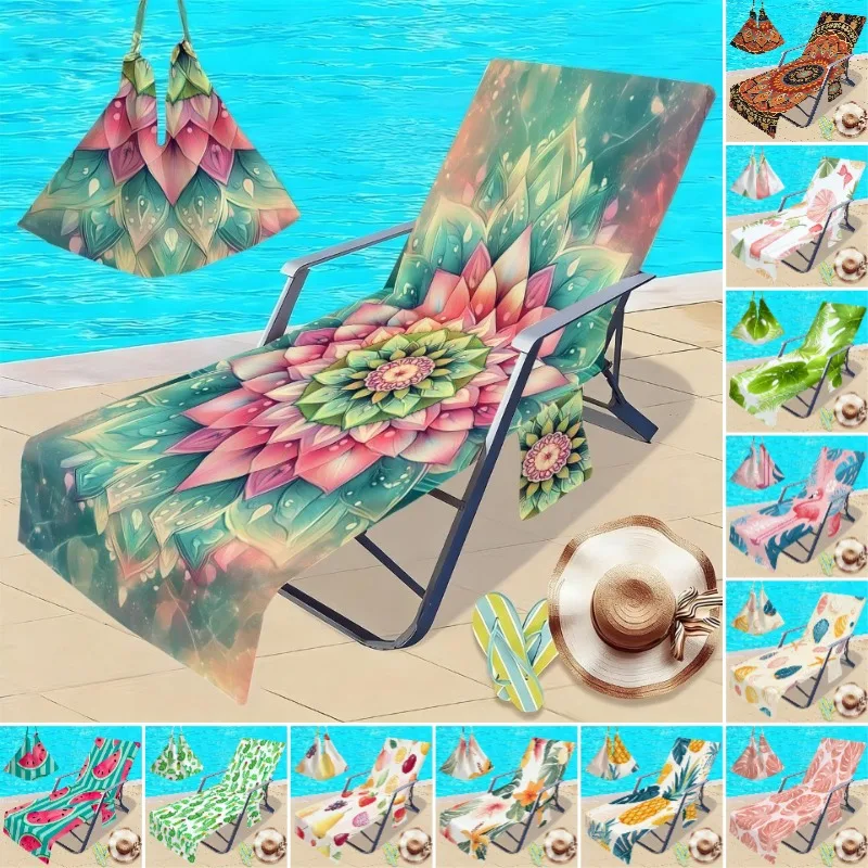 Beach Chair Cover Quick-Drying Terry Fabric After Bath Portable Sun Lounger Towel Adult Summer Surfer Swimming Pool Beach Towels