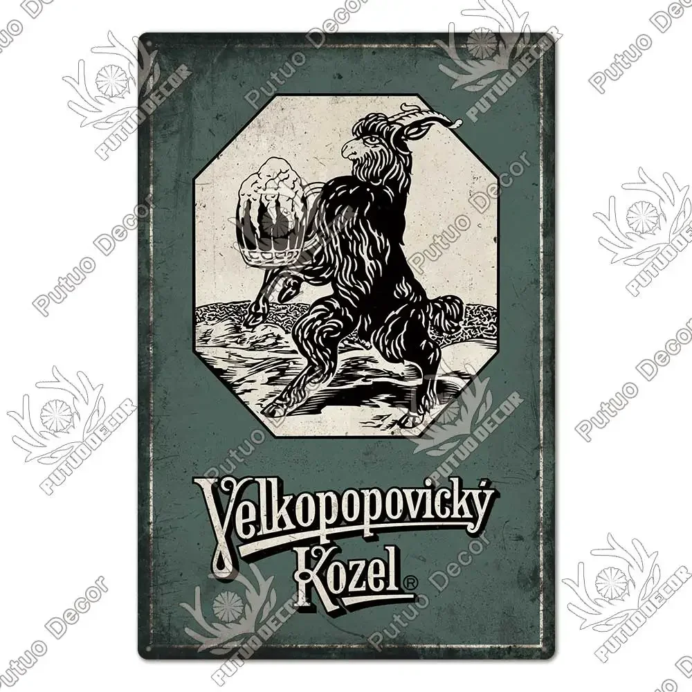 Putuo Decor Bier Merk Metalen Bord Vintage Tin Bord Decoratieve Plaquette Muur Decor Bar Pub Man Grot Woonkamer Decoratie