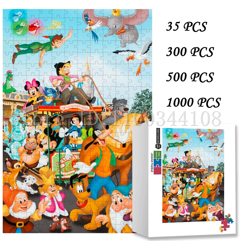 Disney Character Cartoon Puzzle Princess Mickey Mouse Disney Pricess Jigsaw Puzzles Children Creative Educational Toys