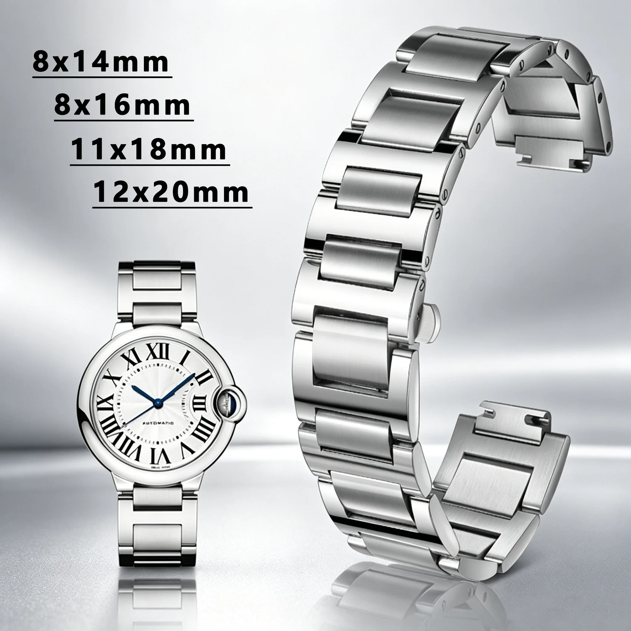 Cartier Watch Ballon Bleu - 11x18mm horlogeband voor Cartier Ballon Bleu