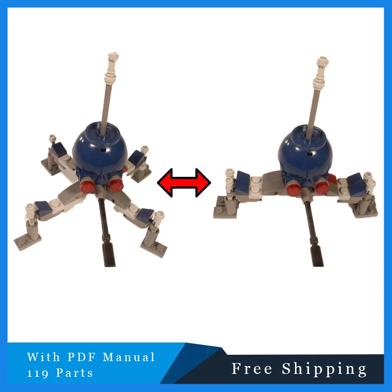 

119 шт. MOC креативные строительные блоки, маленькая боевая машина-паук, модель детской сборки «сделай сам», игрушка для мальчиков, подарки на Рождество и день рождения