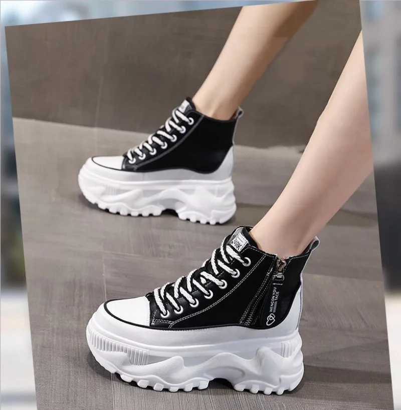 

New8cm Women Boots Winter Warm Snow Boots Women Genuine Leather Ankle Boots Female Winter Shoes Botas Mujer Plush Woman Sneakers