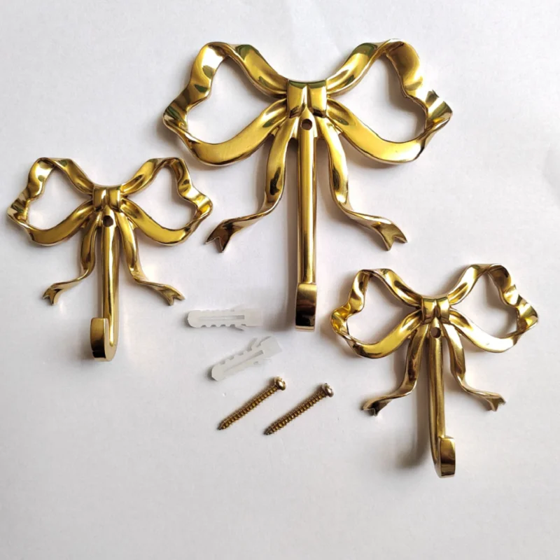 Antique Brass Hook - Luxury Solid Brass Bow Shape Wall