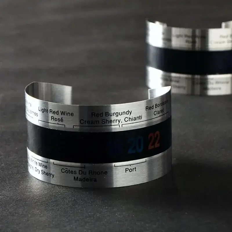 النبيذ طوق ميزان الحرارة بار المشروبات أداة ذكي زجاجة المفاجئة ميزان الحرارة شاشة الكريستال السائل كليب الاستشعار ل الشمبانيا البيرة النبيذ الأحمر