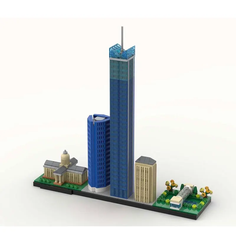 Klocki konstrukcyjne MOC-945 elementów, nowoczesna architektura, małe elementy, puzzle, modele zabawek, zestawy upominkowe, akcesoria i ozdoby