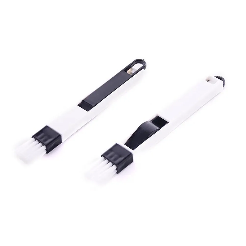 3Pcs 2-in-1 Mini Brush with Dustpan Deep Clean Crevice Cleaner for Keyboard Edges Grooves Window Tracks Door Seals Baseboards