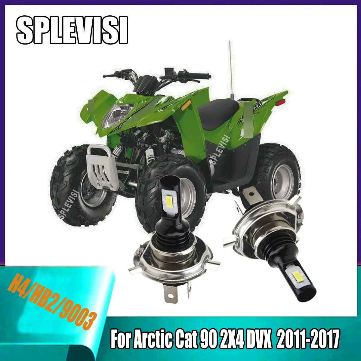 

LED H4 Whtie Headlights - just plug and play fit for ATV/UTV Fits for Arctic Cat 90 2X4 DVX 2011 2012 2013 2014 2015 2016 2017