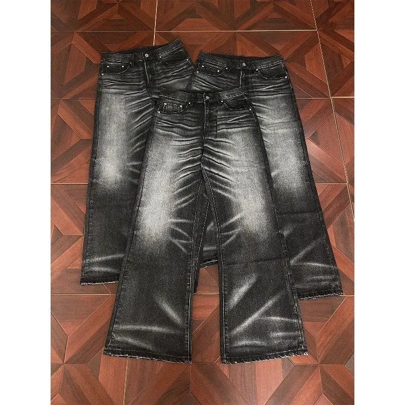 

Винтажные джинсы свободного прямого кроя Battle Bull King в стиле ретро, со средней посадкой, на шнурке, повседневные, комфортные