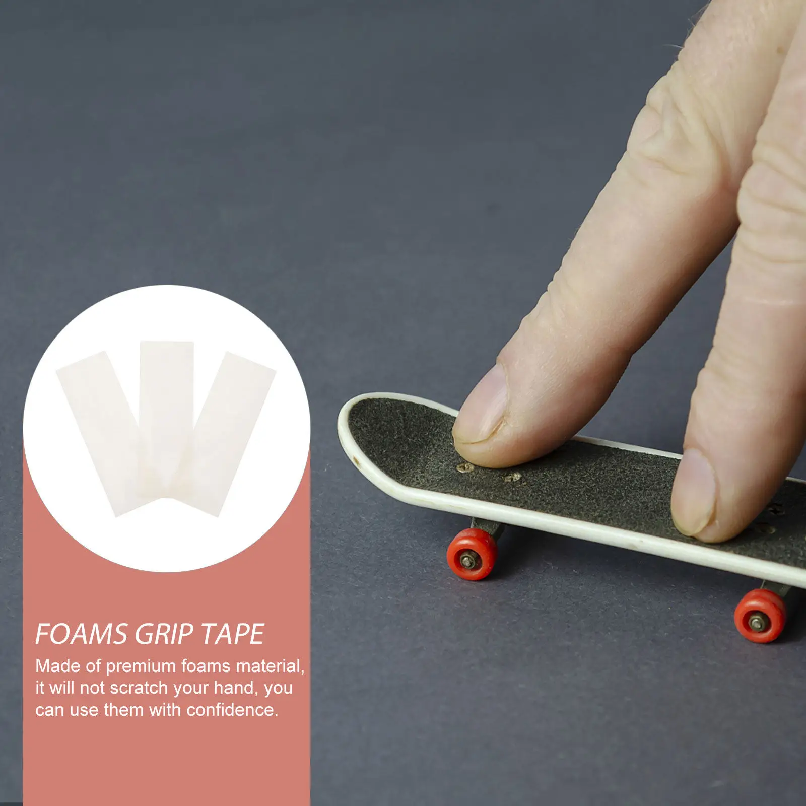 3 Sheets Replaceable Fingerboard Grip Tape Anti-Skid Foam Stickers Professional Pad for Enhanced Mini Skateboard Control