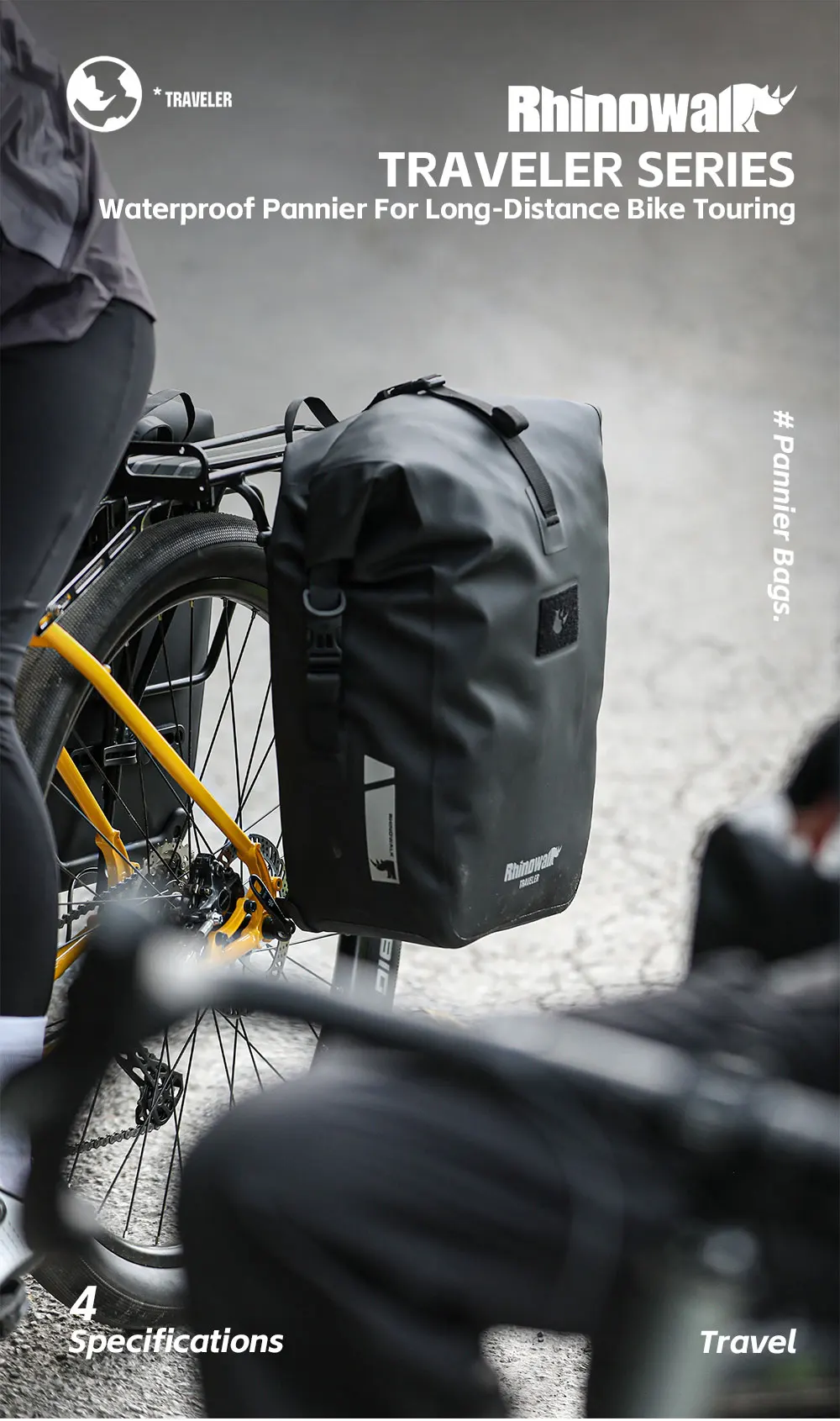 Rhinowalk Fahrradtasche, Schnellverschluss, wasserdicht, Fahrradträger, Seitentasche, Gepäcktasche für Rennrad, MTB, Touren und Klappfahrrad – Detail 1