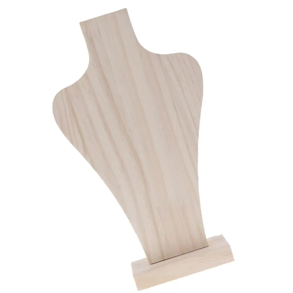 สร้อยคอทำจากไม้ธรรมชาติแบบถอดได้จี้ชั้นโชว์สายโซ่สำหรับจัดแสดงเครื่องประดับหน้าอกแบบไม่ทาสีแขวนชั้นวาง