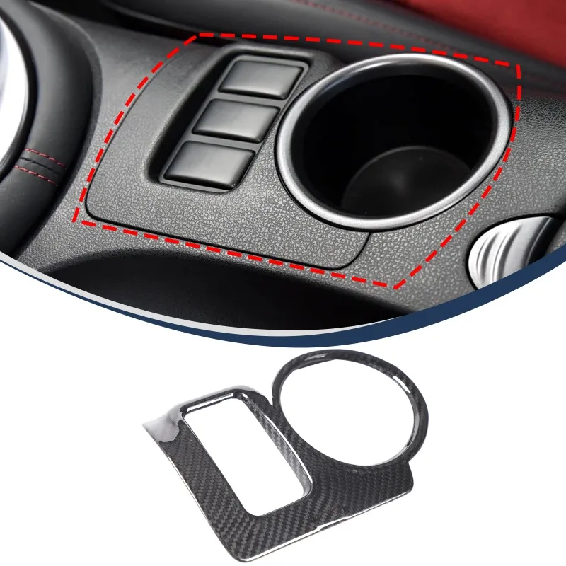 

Real Carbon Fiber For 2009-2020 Nissan 370Z (Z34) Center Console Cup Holder Frame Cover Trim Car Interior Accessories