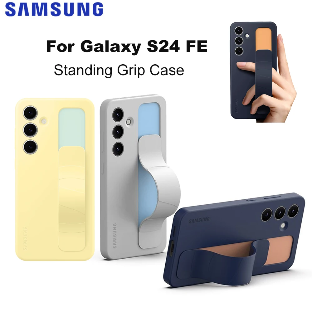 

Original Samsung Galaxy S24 FE Standing Grip Case for Galaxy S24 FE with Hand Strap Standing Grip case EF-GS721