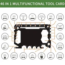 Multiherramienta 46 en 1, tamaño de tarjeta de crédito, accesorios de supervivencia para acampar al aire libre, Gadget de engranaje multiusos, herramientas portátiles para hombre