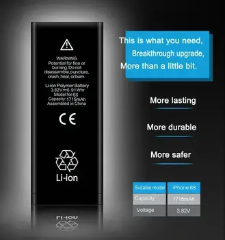 XDOU 2025 NOVÁ Baterie pro iPhone 7 8 6S 6 Plus X XR 11 11Pro Xs Max Vysokokapacitní Baterie pro Telefon + Nástroje zdarma 12 nejlepší prodej Originální iPhone 6s 64GB - №12