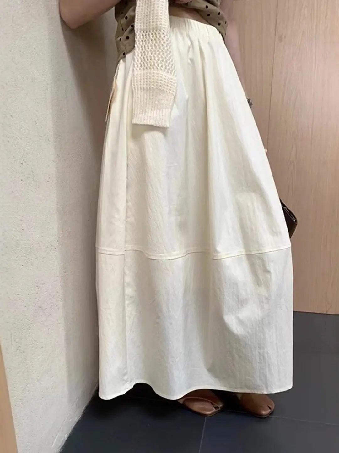 

plus Size Women's Midi Skirt Faionable Color Versatile High Waist A-Line Skirt Korean Sle Spring Season Casual Wear