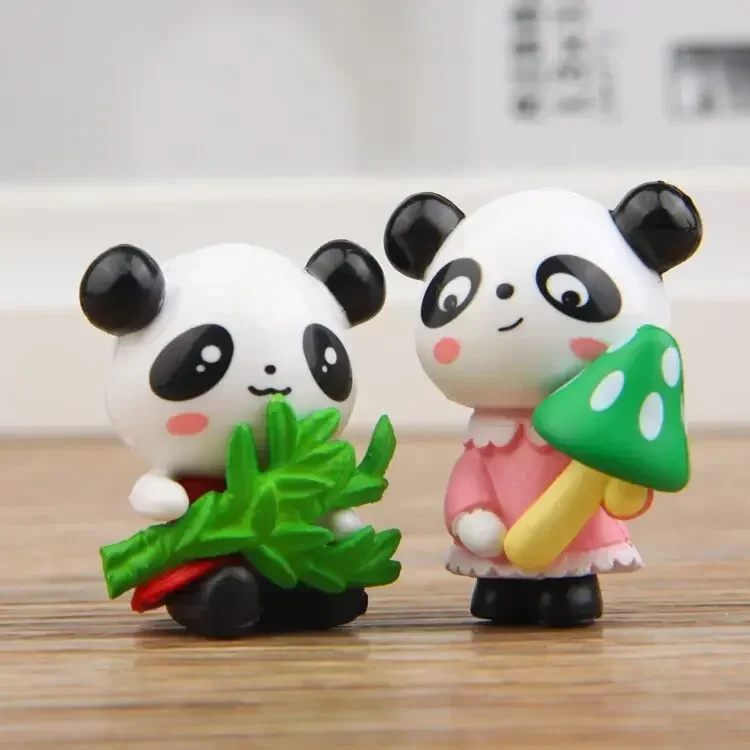 4Pcs/Set Anime Panda Doll Cartoon Action Toy Figures 2-4CM