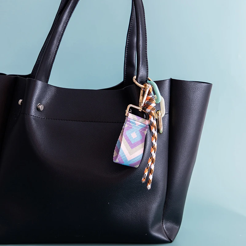 Y2K Multi-Color Rope Bag Charms Colorful Braided Keychain Trendy Bag Pendant Women Key Hanging Decoration Car Key Holder