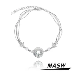 MASW Design originale gioielli di lusso stile cinese multistrato braccialetto di fascino fiore di vetro di alta qualità per le donne regalo del partito