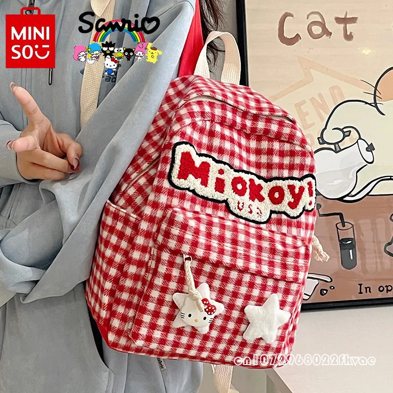 Hello Kitty 2024 Nieuw Meisje Rugzak Mode Hoge Kwaliteit Multi Functionele Rugzak Cartoon Casual Grote Capaciteit Student Rugzak