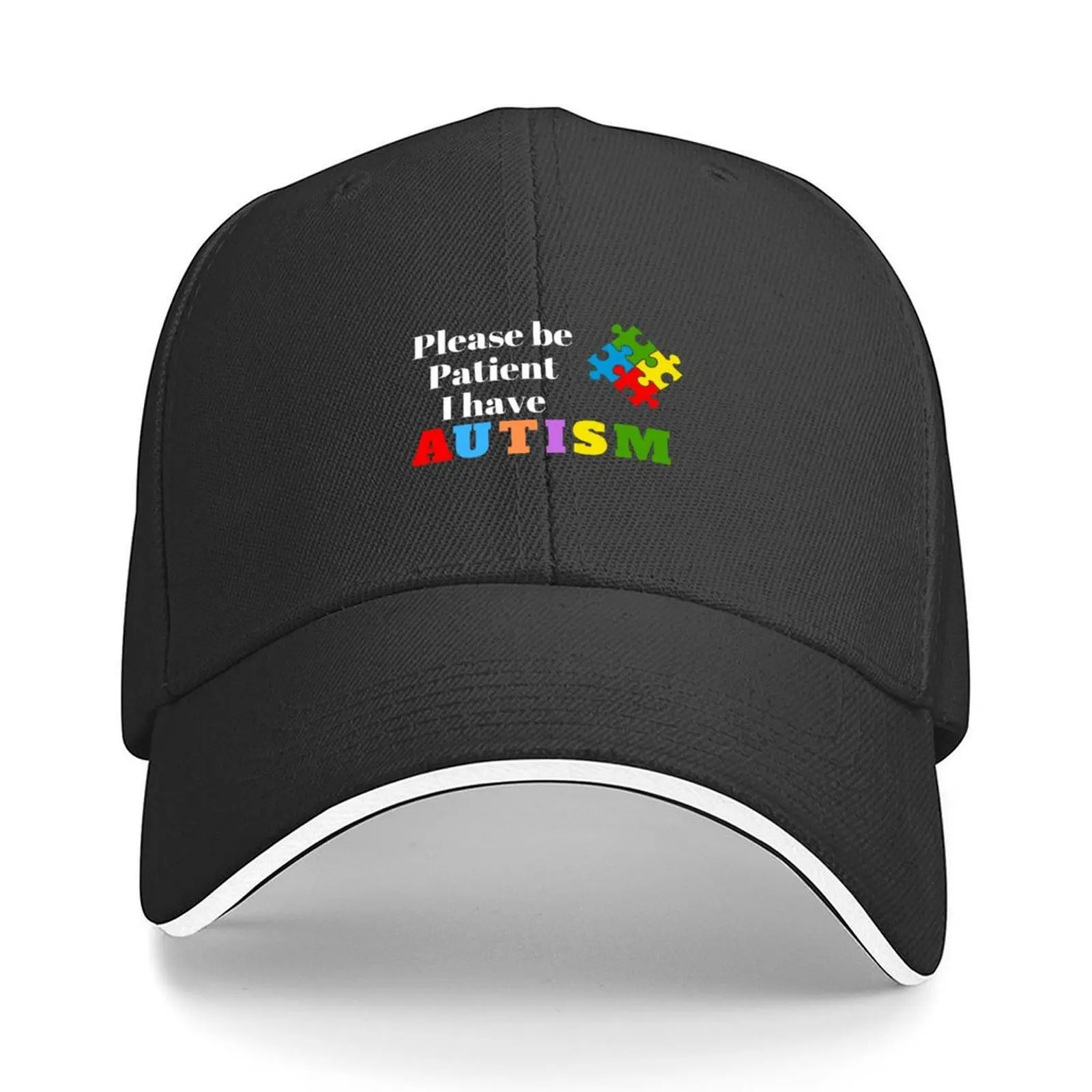 

Please be patient I have autism Baseball Cap Sports Cap Uv Protection Solar Hat hard hat Funny hats Golf Women Men's