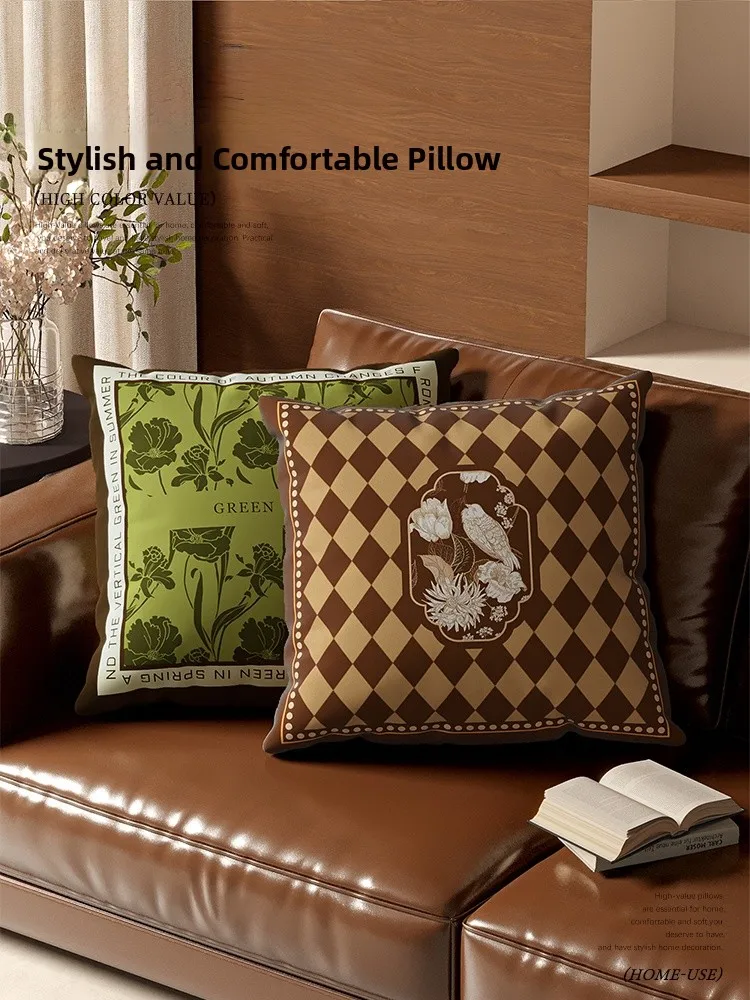 

American Retro Sle Square Pillow Core Included Living Room Sofa Luxury Feel Home Decor Cuion Cover Set Modern Simplici