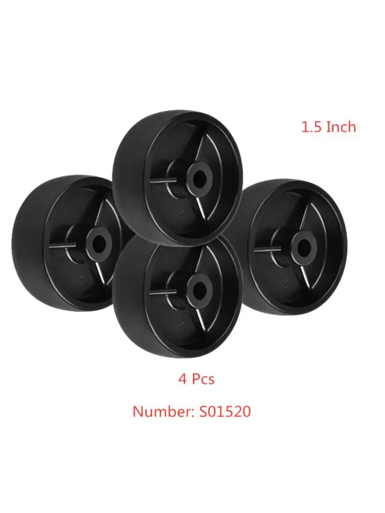 

4 Pcs/Lot Casters 1.5 Inch Black Pp Single Wheel Light Plastic Smooth Piece Diameter 40mm Furniture