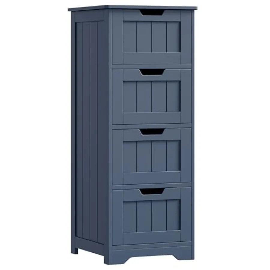 

Bathroom Storage Cabinet with 4 Drawers 11.8 x 11.8 x 32.5 Freestanding Entryway Cupboard in Blue Storage Organizer Unit for Ho