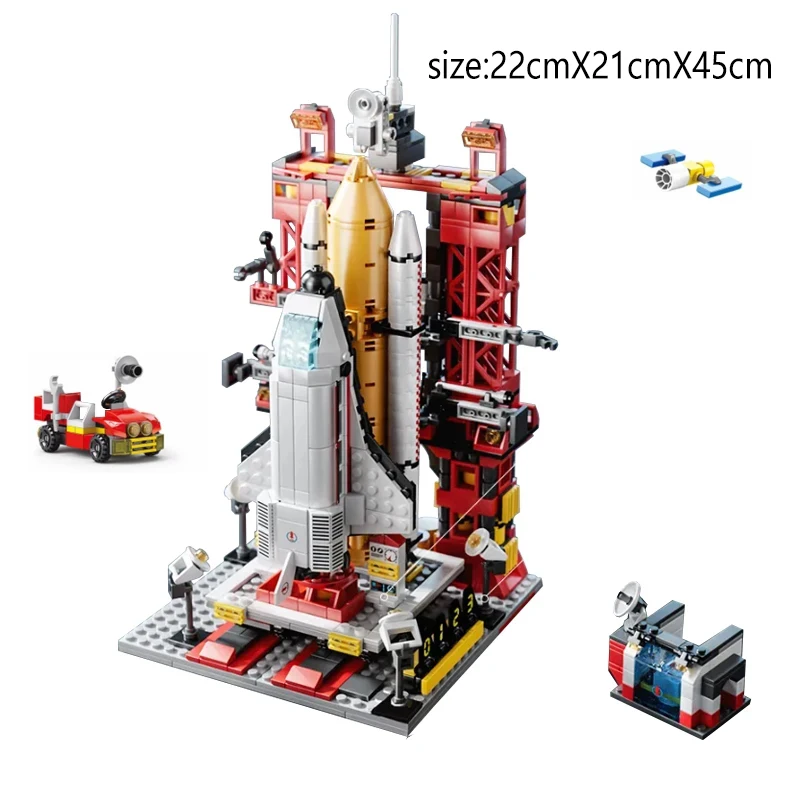 Space Shuttle Building Block Manned Rocket Launching Pad Moon Base Model DIY Brick Toys For Kids Gift Assembly Set Christma