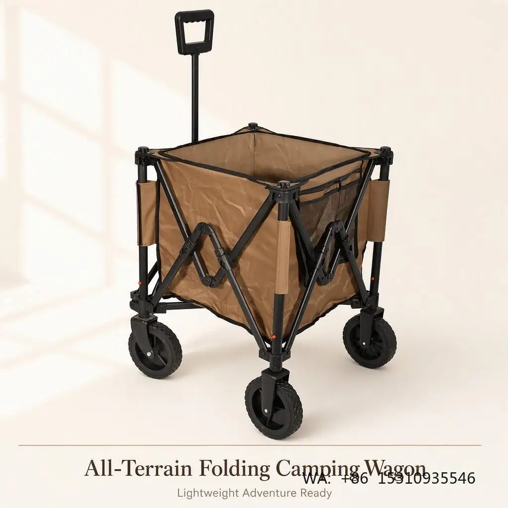 Heavy Duty Folding Wagon Cart 360 Swivel Front Casters 3 Second Fold Steel Frame Collapsible Camping Beach Garden Shopping Wagon