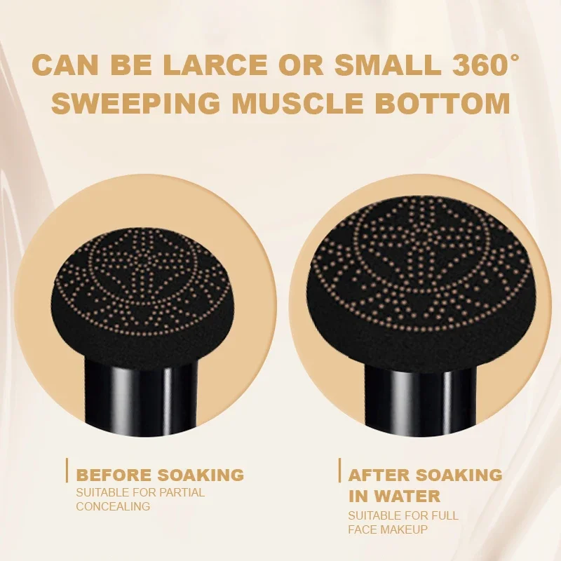 Ocheal BB Cream Air Cushion Base de maquillaje compacta crema correctora para cosméticos faciales maquillaje cabeza de seta Puff