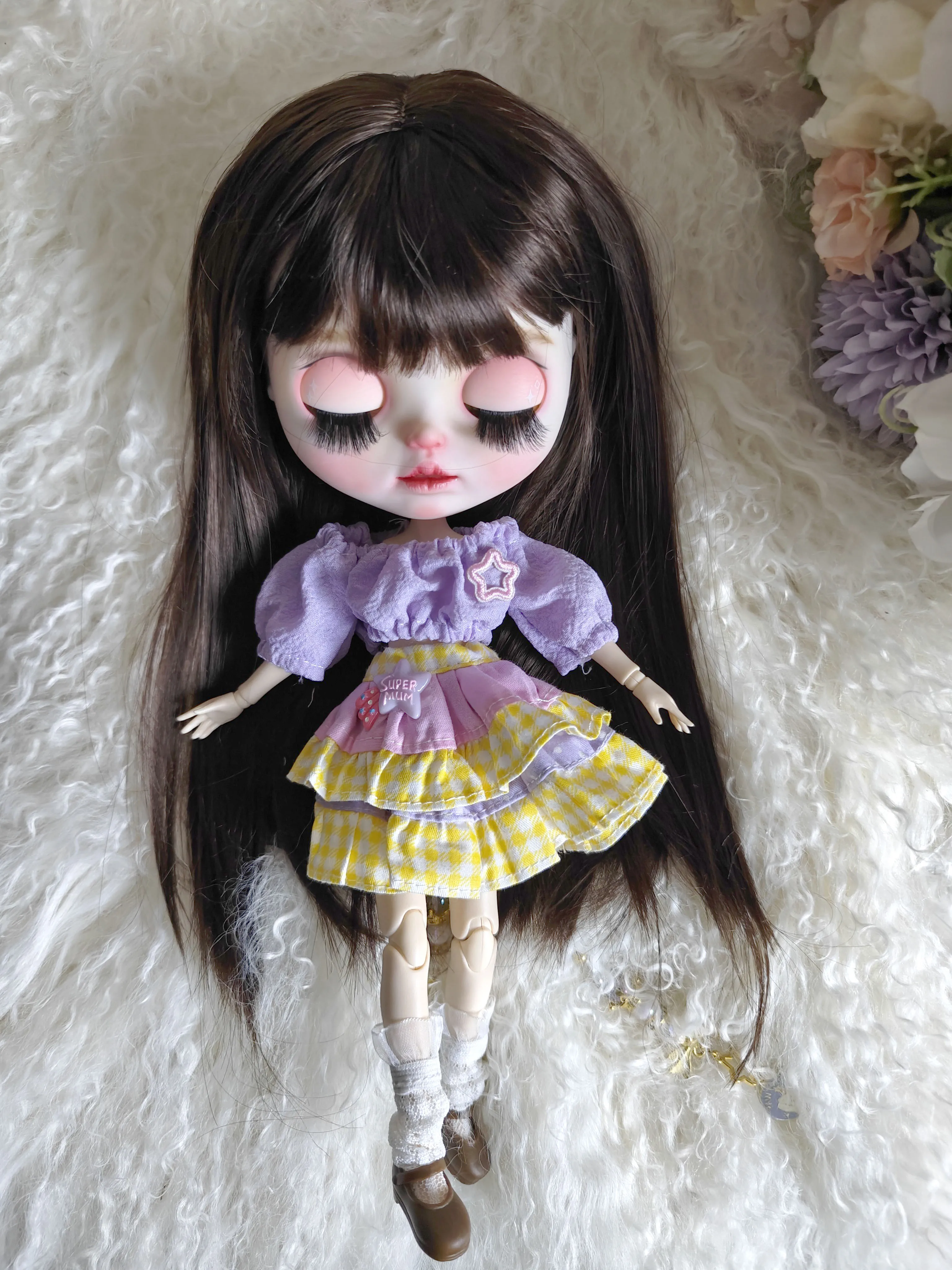 

Одежда для куклы Blythe, платье, Милая юбка в комплекте для кукол Ymy Licca Azones Ob24 Ob22, аксессуары для кукол