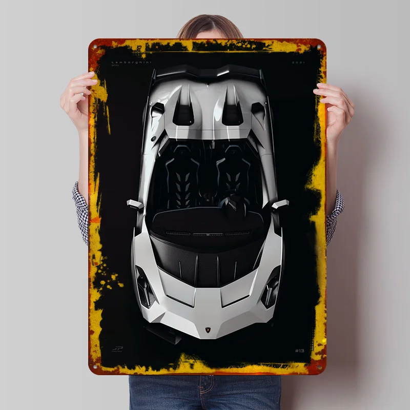 Sportsi SC20 2021 Auto-Poster Individualisierte Vintage Metallschilder Wandkunst Retro Blechschild für Garage Heim-Dekor Raumdekoration Herren