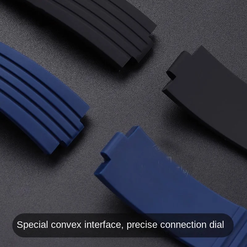 Новый силиконовый резиновый ремешок для часов для Oris Aquis 7330 7740, ремешок для часов 22x11 мм, 24x12 мм, выпуклый ремешок, браслет, черный, синий