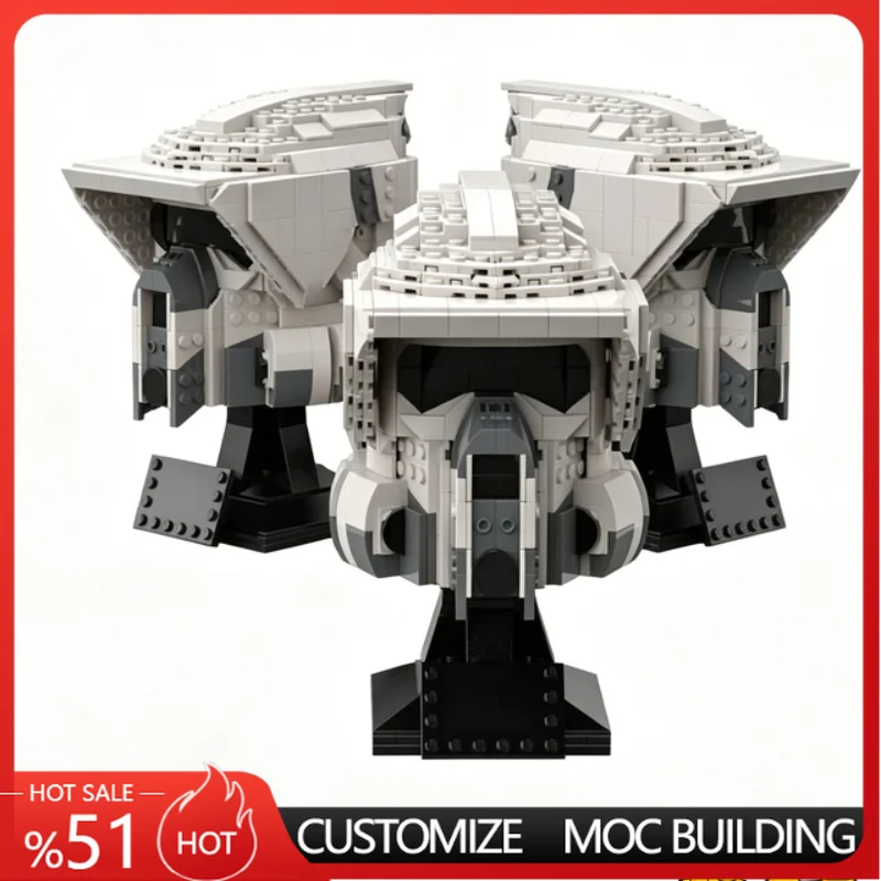 

746Parts Trooper Helmet MOC Model Custom Building Blocks DIY Assembly Toy Birthday Gift For Sci-Fi Movie Fans Collection Display