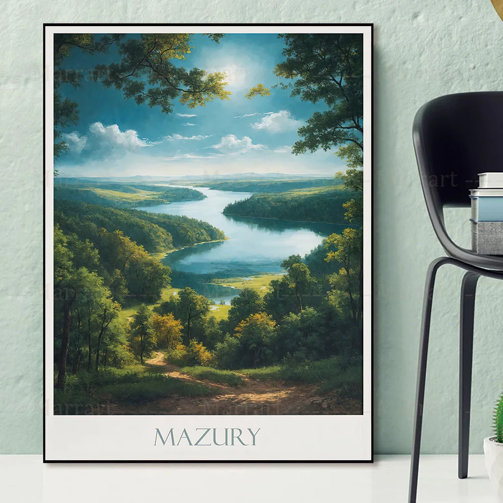 Poland Travel Poster Wall Art Home Decor Personalized Gift Painting,Bialowieza,Mazury,Tatra Mountains Travel Art Poster Print