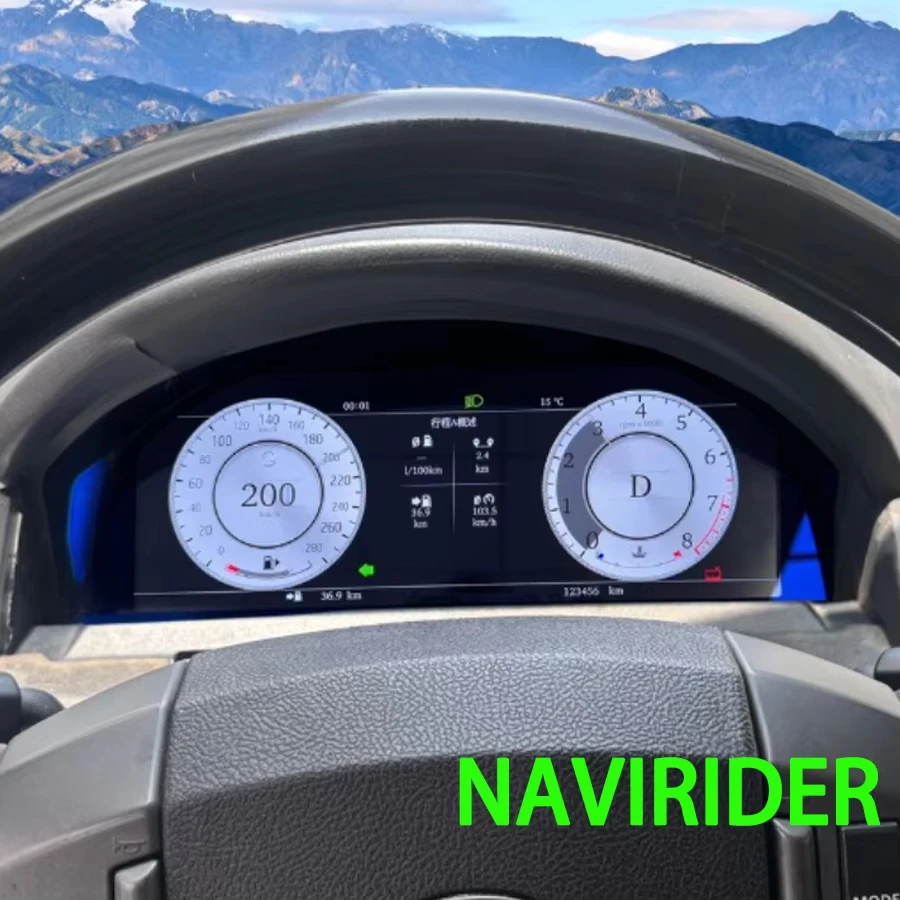 Yes 12.3inch Car Cluster For Land Rover Discovery 3 2005-2009 Digital Dashboard Wireless CarPlay Speedometer Virtual Cockpit