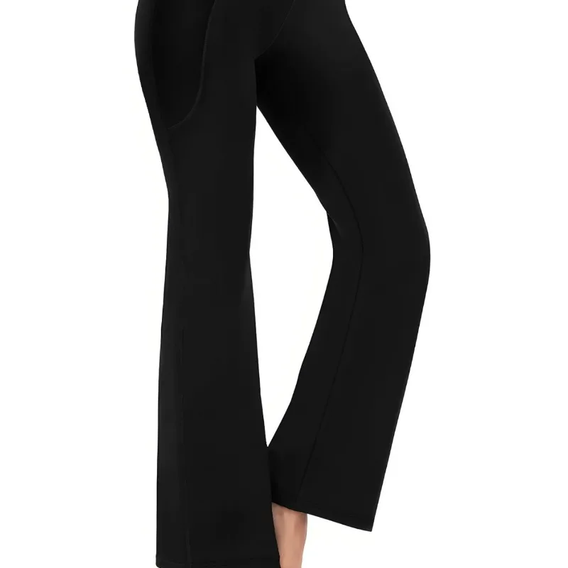 Autumn and Winter fleece-lined Thickened Horn Yoga Pants Women's Slimming High Waist Hip Shark Pants Sports Fitness Pants image 2